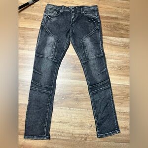 Mens Demolition Jeans Black Wash Dostressed Size 34X32 Skinny